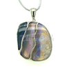 purple opal, silver pendant