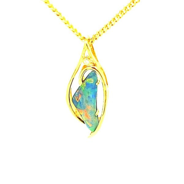 freeform red opal pendant