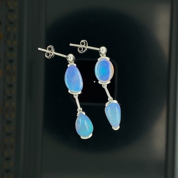 double hang silver earrings