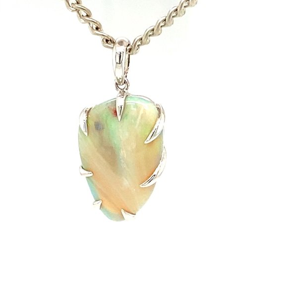Gentle coloured silver pendant