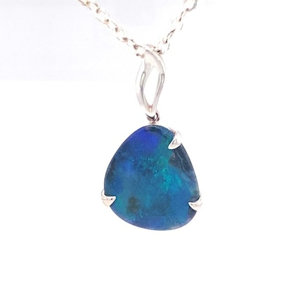 Peacock blue silver pendant