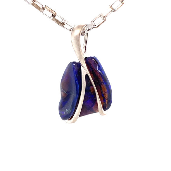 double sidedBlue Opal Pendant