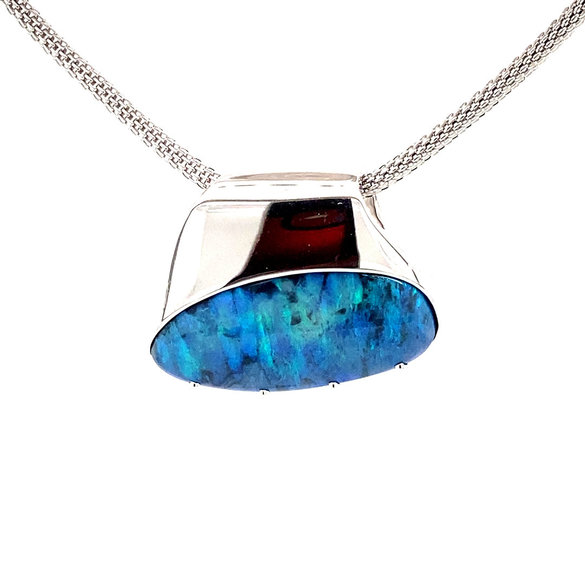 Designer black opal pendant
