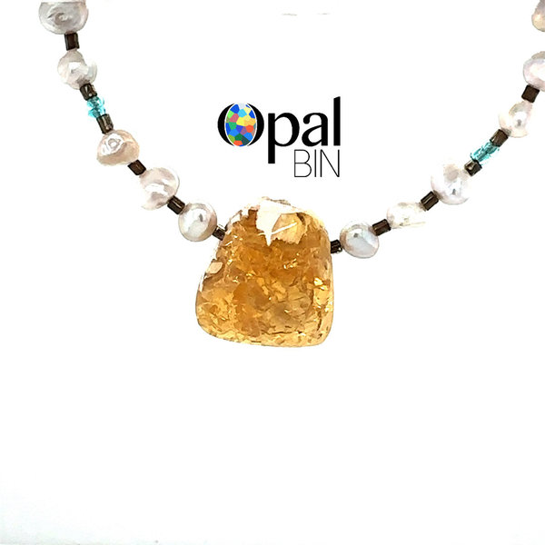 Pearl and opal necklace