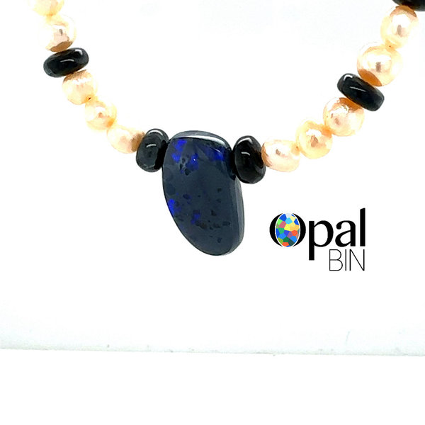 Black Opal and pearl necklace