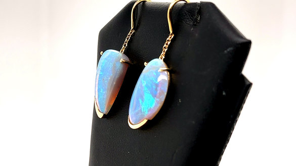 Stunning large solid opal earrings